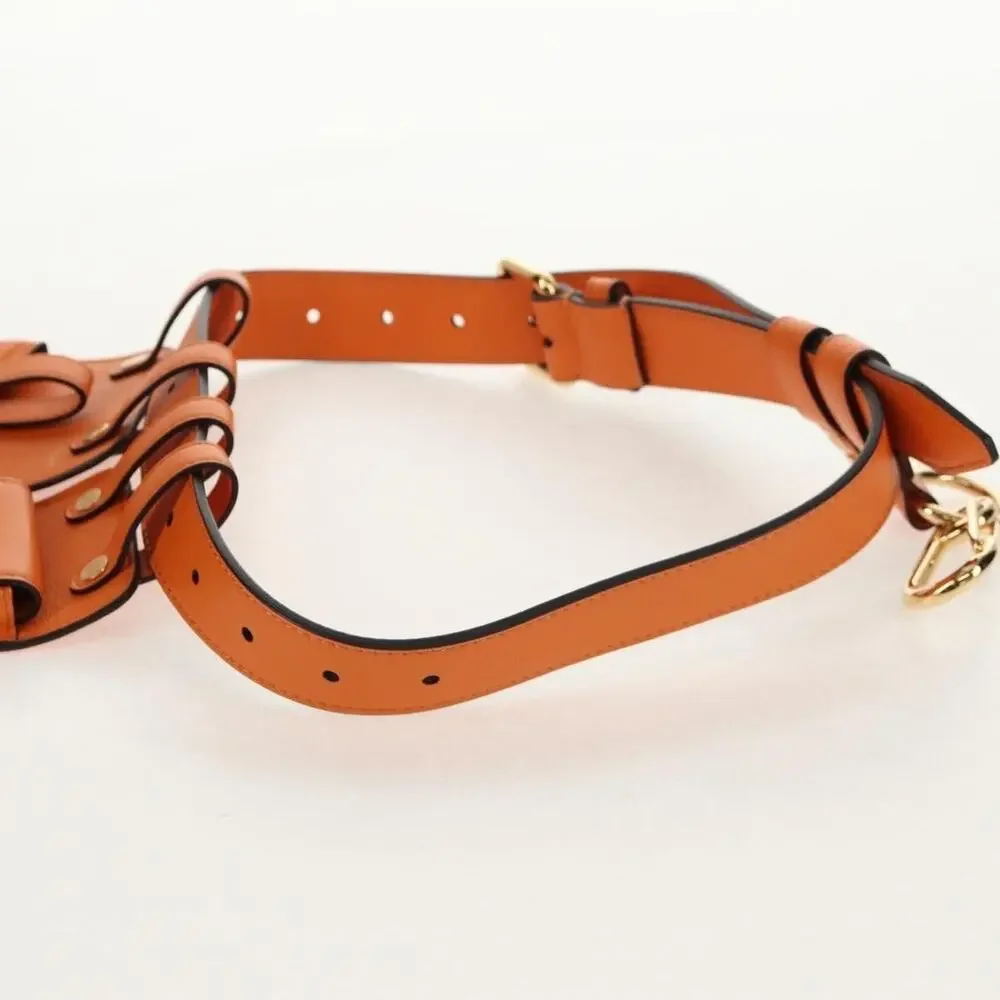 Fendi Leather Multi Accessory Belt Orange